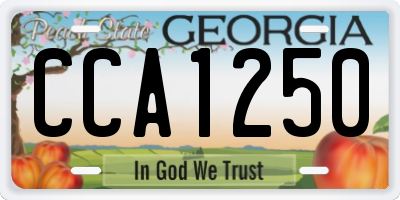 GA license plate CCA1250