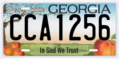 GA license plate CCA1256