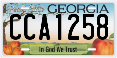 GA license plate CCA1258