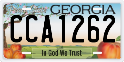 GA license plate CCA1262