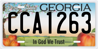 GA license plate CCA1263