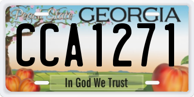 GA license plate CCA1271