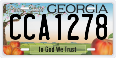 GA license plate CCA1278