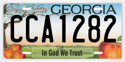 GA license plate CCA1282