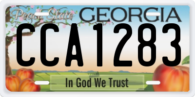 GA license plate CCA1283