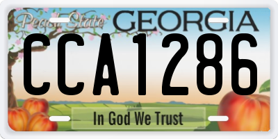 GA license plate CCA1286