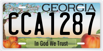 GA license plate CCA1287