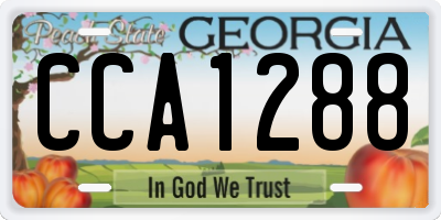 GA license plate CCA1288