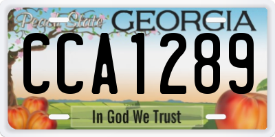 GA license plate CCA1289
