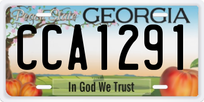 GA license plate CCA1291