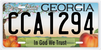 GA license plate CCA1294