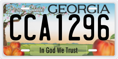 GA license plate CCA1296