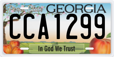 GA license plate CCA1299