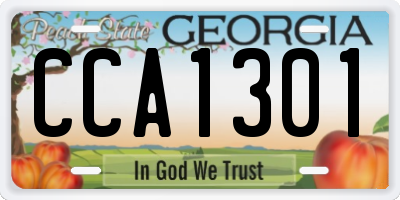 GA license plate CCA1301