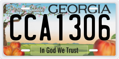 GA license plate CCA1306