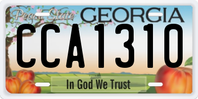 GA license plate CCA1310