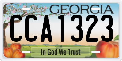 GA license plate CCA1323