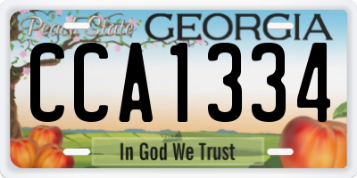 GA license plate CCA1334