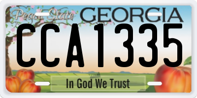 GA license plate CCA1335
