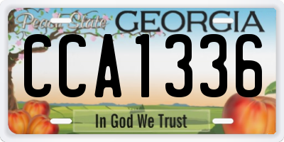 GA license plate CCA1336