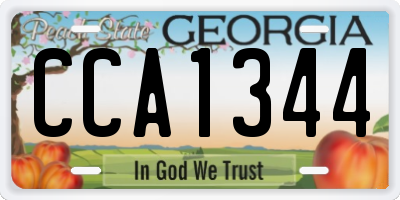 GA license plate CCA1344