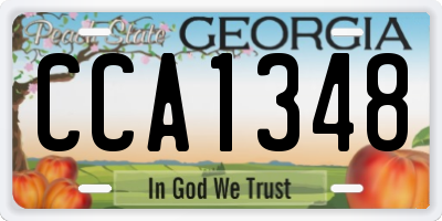 GA license plate CCA1348