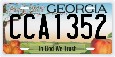 GA license plate CCA1352