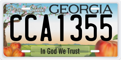 GA license plate CCA1355