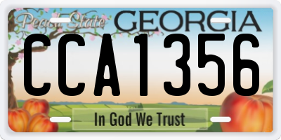 GA license plate CCA1356