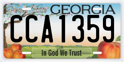 GA license plate CCA1359