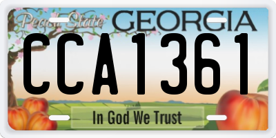 GA license plate CCA1361