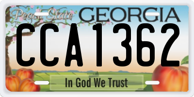 GA license plate CCA1362