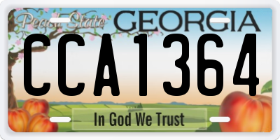 GA license plate CCA1364