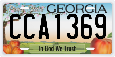 GA license plate CCA1369