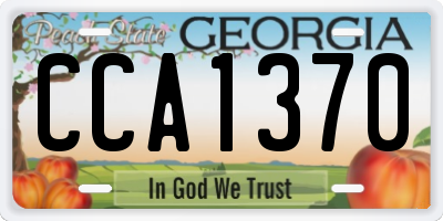 GA license plate CCA1370