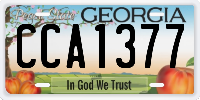 GA license plate CCA1377