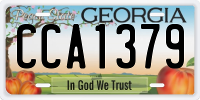 GA license plate CCA1379
