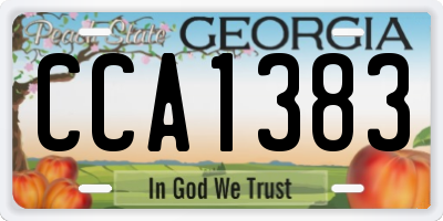 GA license plate CCA1383