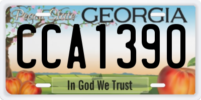 GA license plate CCA1390