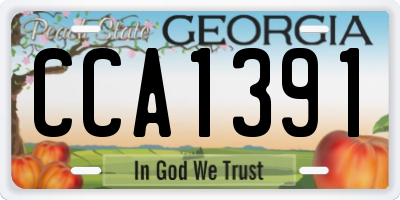 GA license plate CCA1391