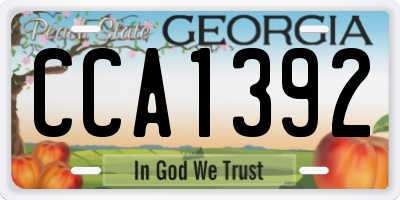GA license plate CCA1392