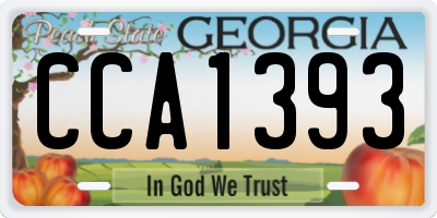GA license plate CCA1393