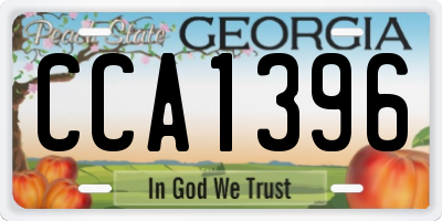 GA license plate CCA1396