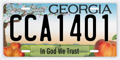 GA license plate CCA1401