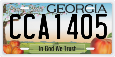 GA license plate CCA1405