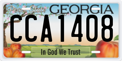 GA license plate CCA1408