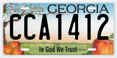 GA license plate CCA1412