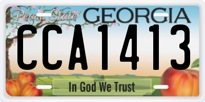 GA license plate CCA1413