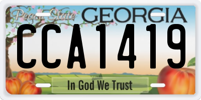 GA license plate CCA1419