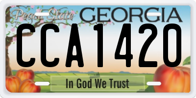 GA license plate CCA1420